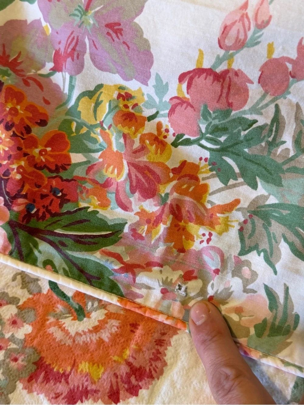 Ralph Lauren South Hampton Coastal Floral King Duvet Cover-Cotton 1990's